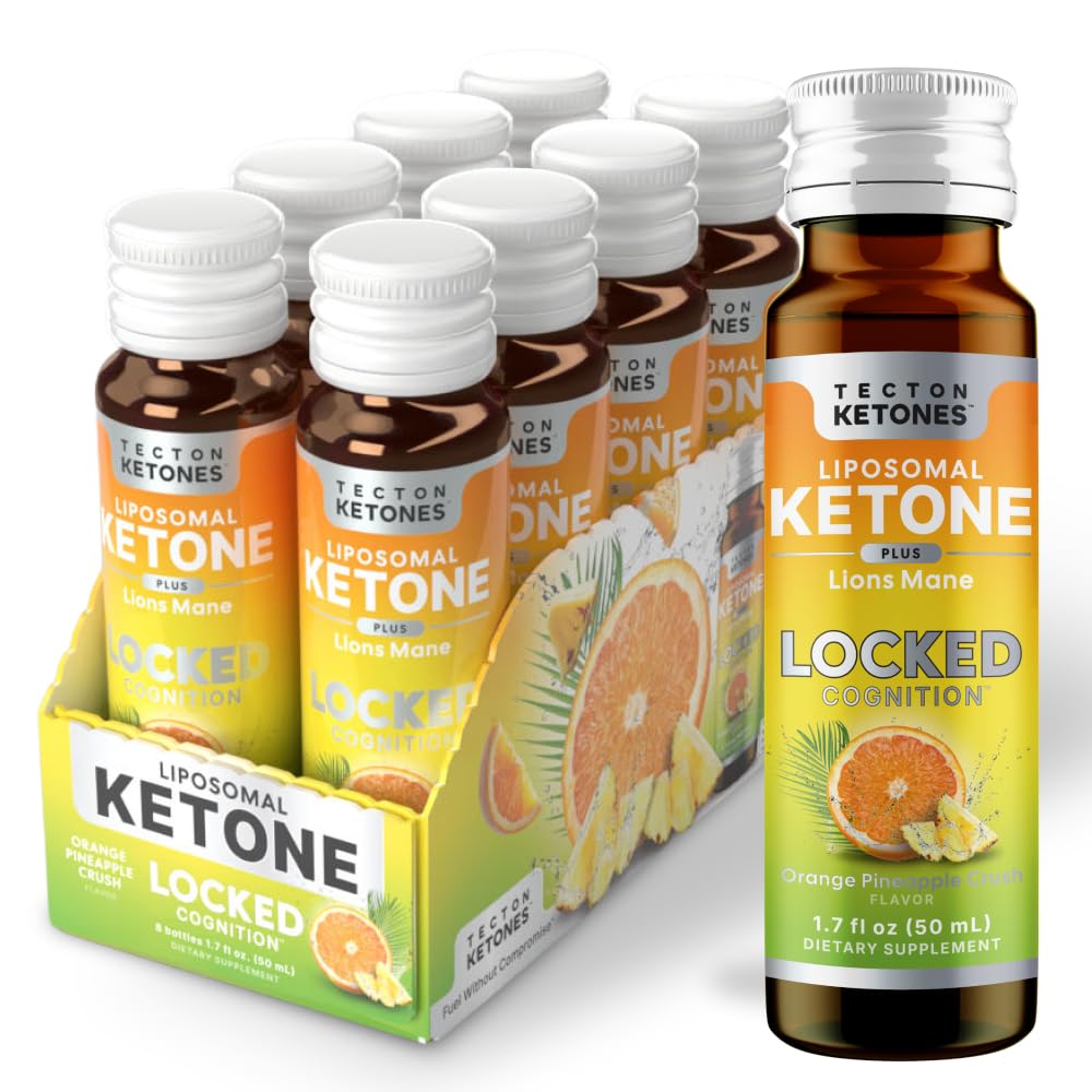 Tecton Ketones frontal del paquete mostrando 8 unidades y beneficio enfoque