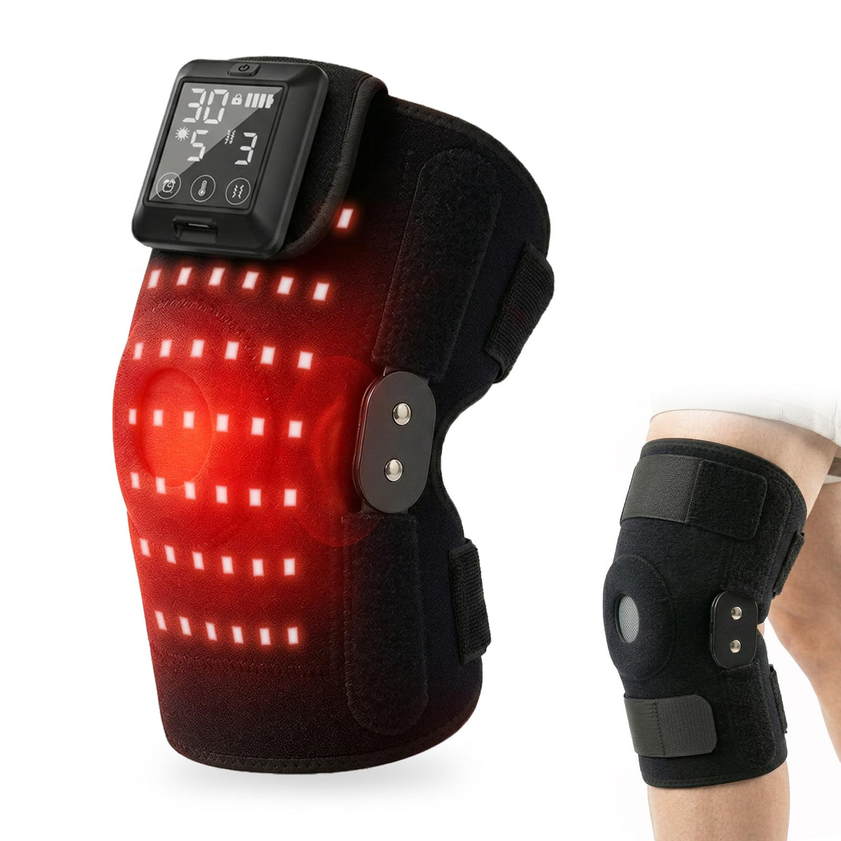 Telepepe rodillera frontal mostrando ajuste y diseño ergonómico para soporte