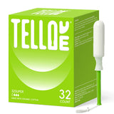 Tellove empaque frontal mostrando 32 tampones y beneficios claros