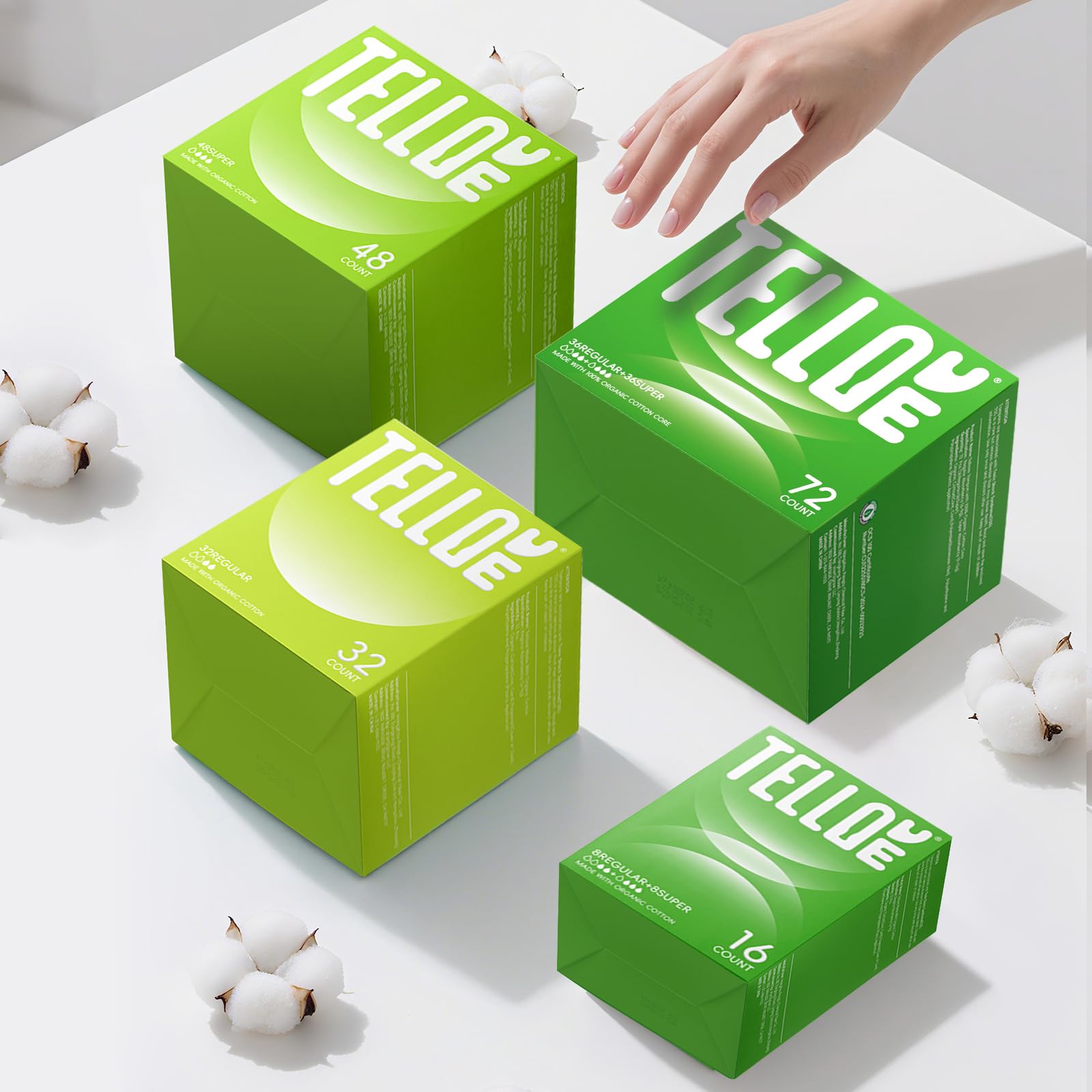 Tellove mujer activa usando tampones en contexto diario para libertad de movimiento