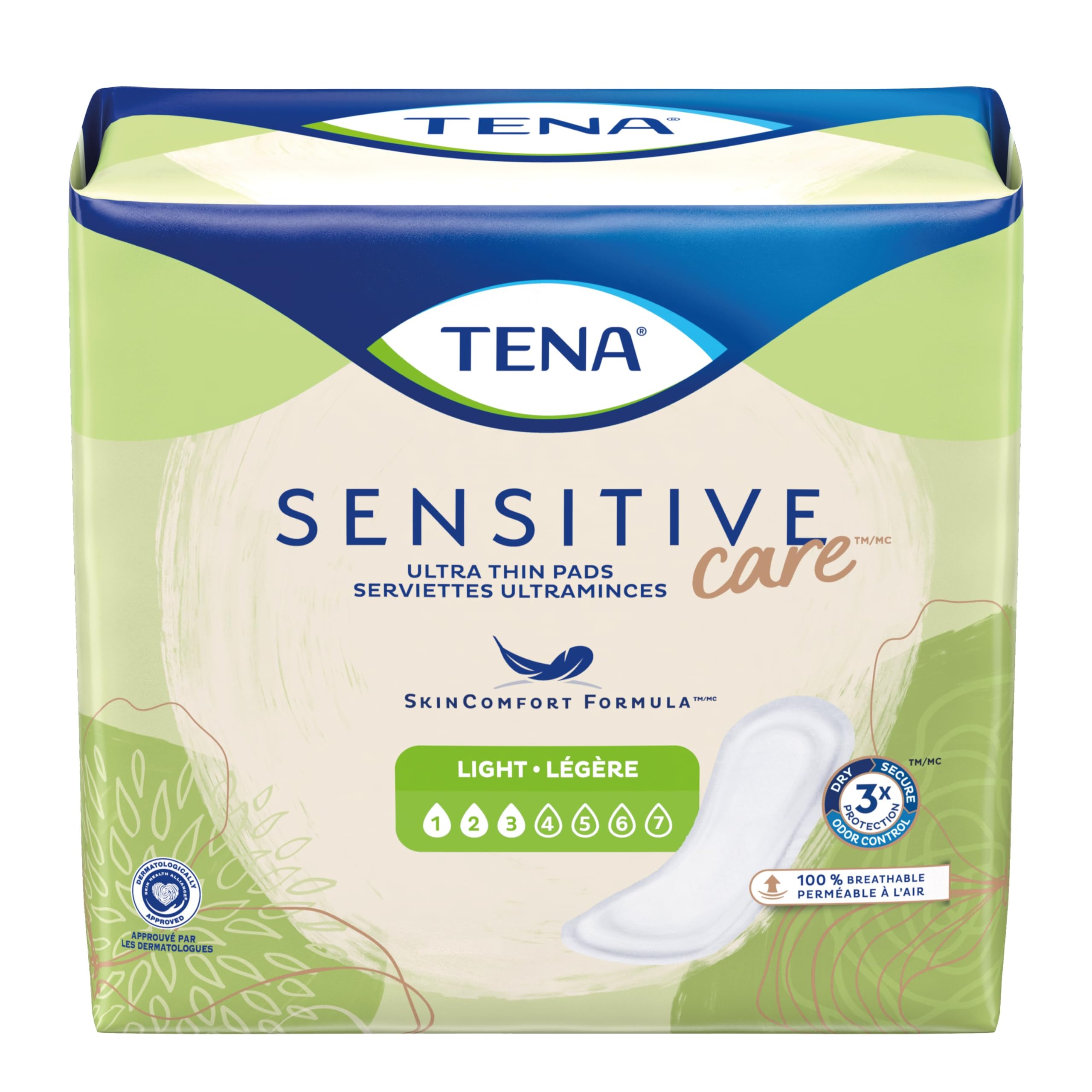 TENA empaque frontal mostrando el pack de 3 y beneficio ahorro