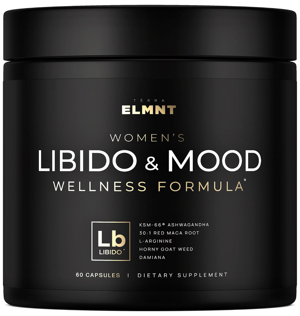 TERRA ELMNT envase frontal mostrando la marca y beneficio de libido