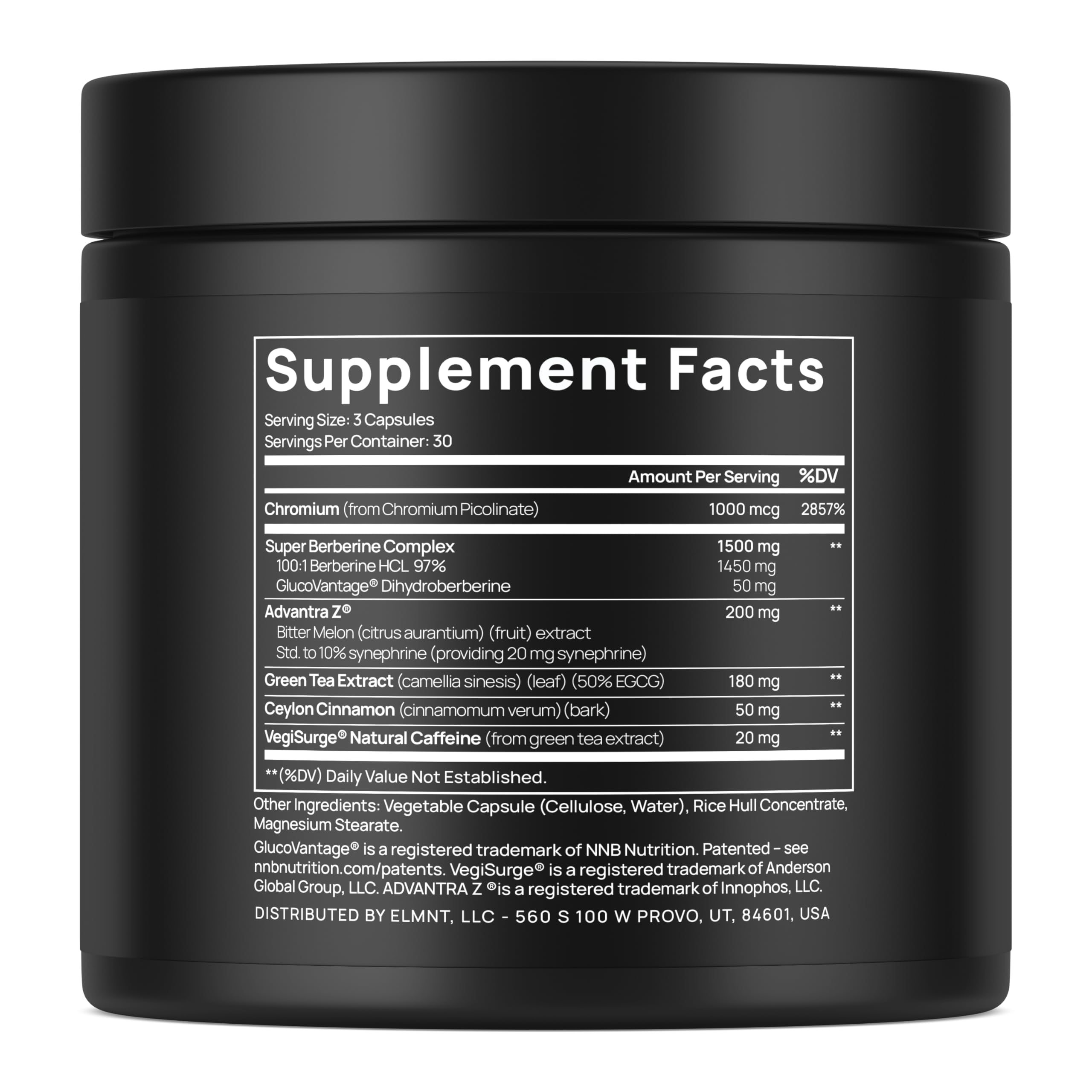TERRA ELMNT detalle de etiqueta con ingredientes y concentraciones visibles