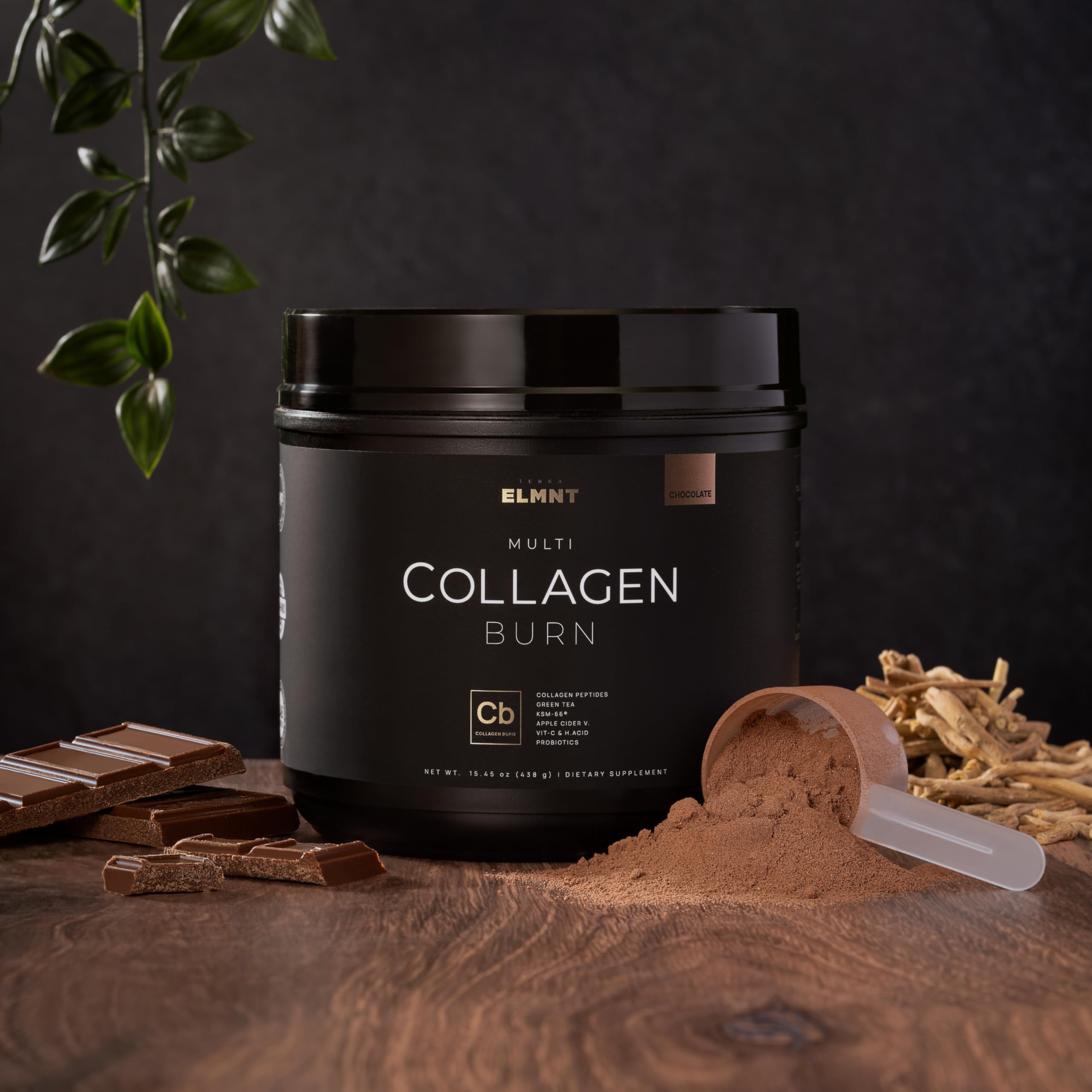 TERRA ELMNT vaso preparado sabor chocolate listo para consumir y disfrute