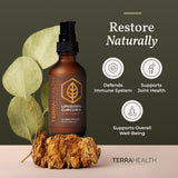 Terra Health Essentials close-up de gotas y textura, fácil absorción