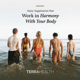 Terra Health Essentials empaque ecológico mostrando sostenibilidad