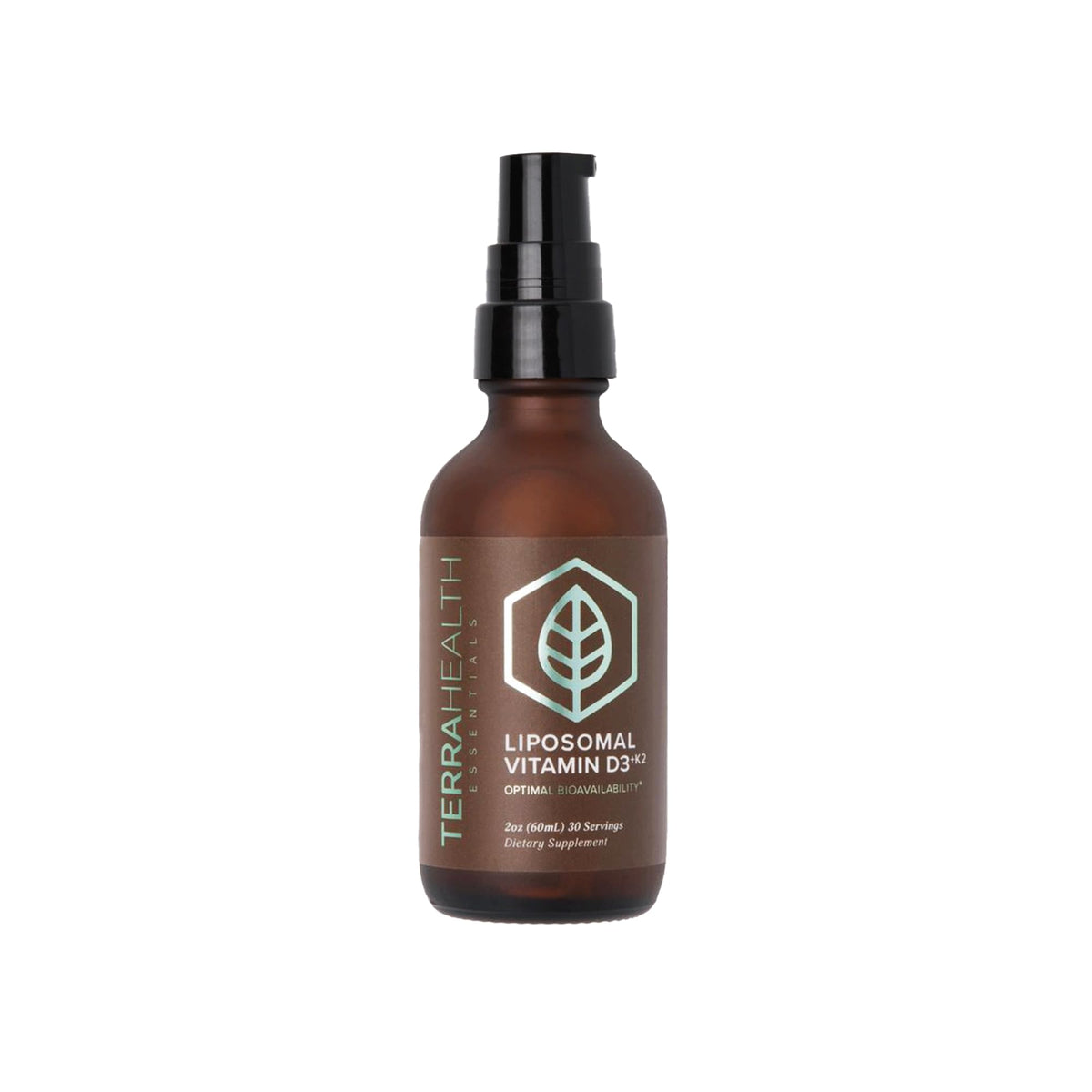 Terra Health Essentials frasco frontal mostrando etiqueta y ventaja de alta absorción