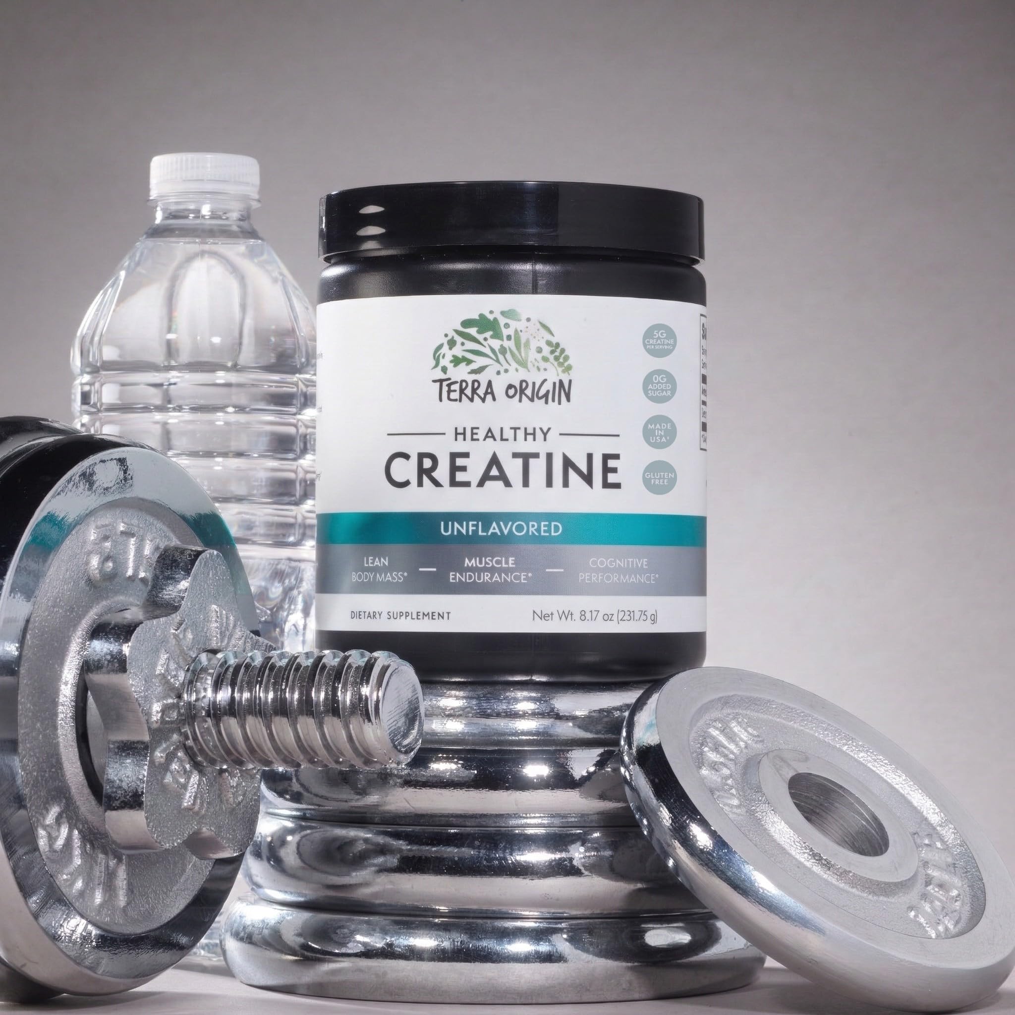 TERRA ORIGIN producto junto a pesas para entrenamiento potente