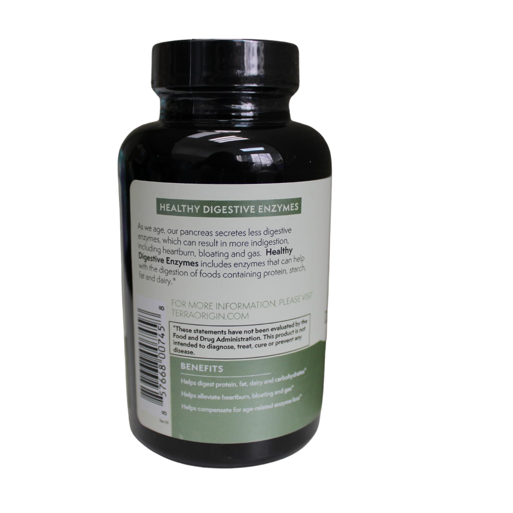 TERRA ORIGIN empaque lateral mostrando información nutricional clara