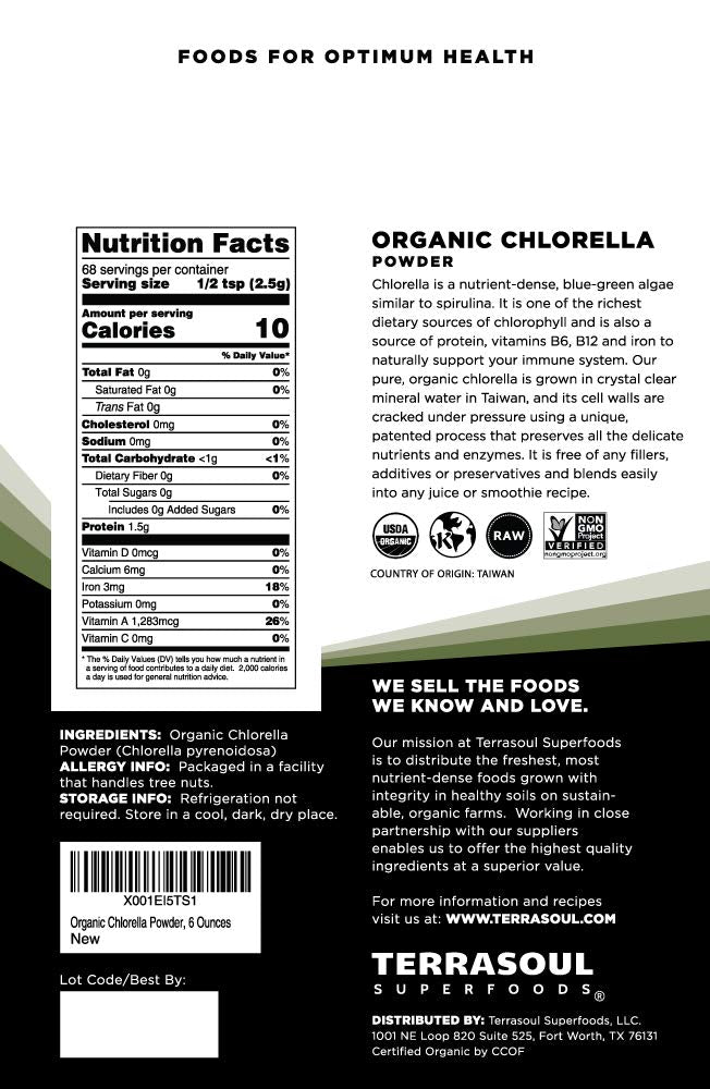 Terrasoul Superfoods detalle del polvo verde fino para fácil mezcla y absorción