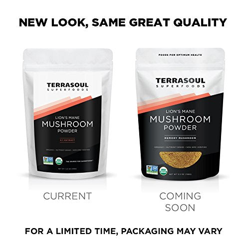 Terrasoul Superfoods etiqueta con certificaciones USDA Organic y pruebas de laboratorio