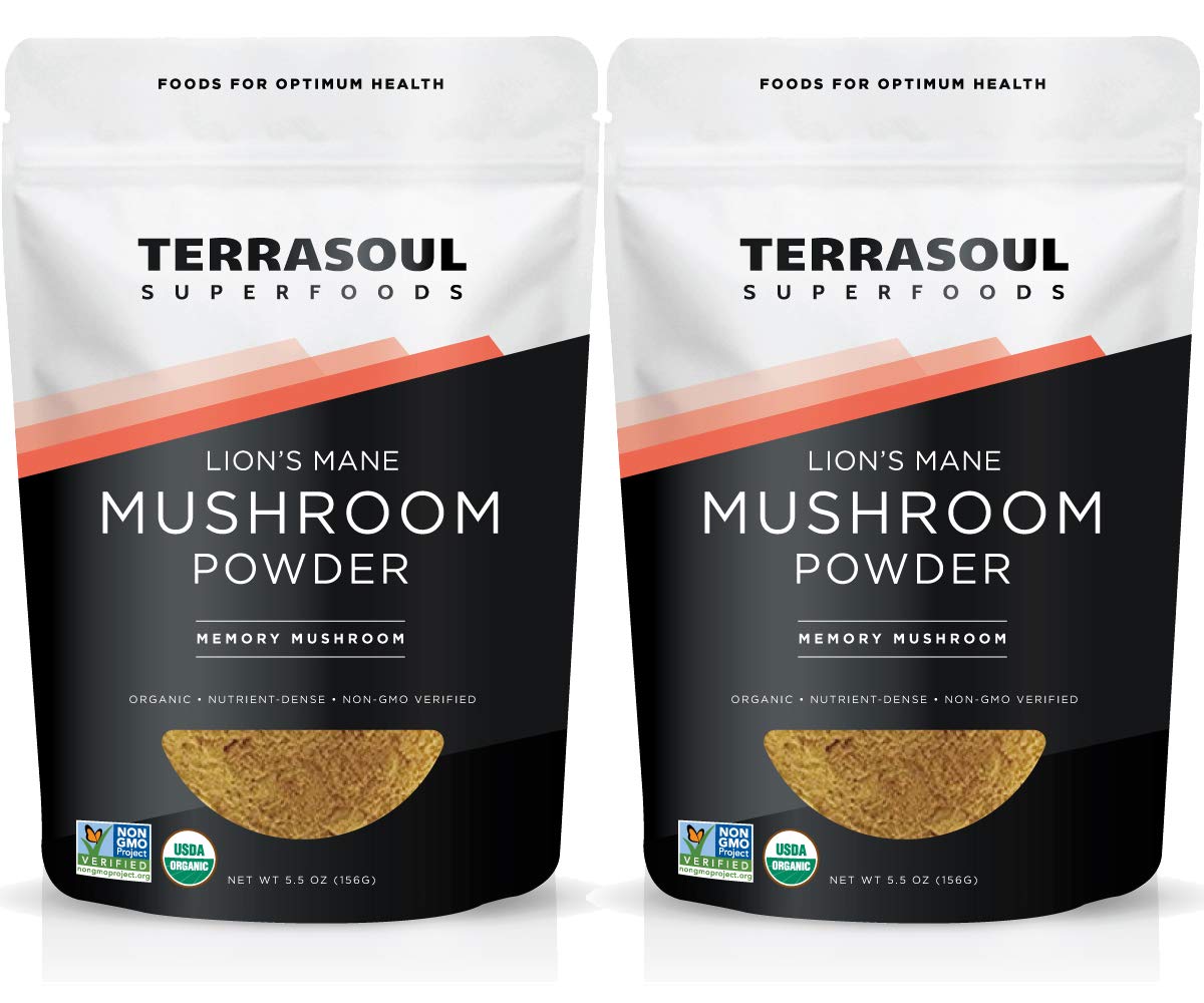 Terrasoul Superfoods frente del empaque mostrando tamaño y beneficios orgánicos