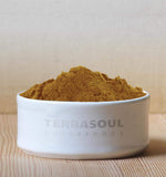 Terrasoul Superfoods polvo de reishi añadido a un café latte