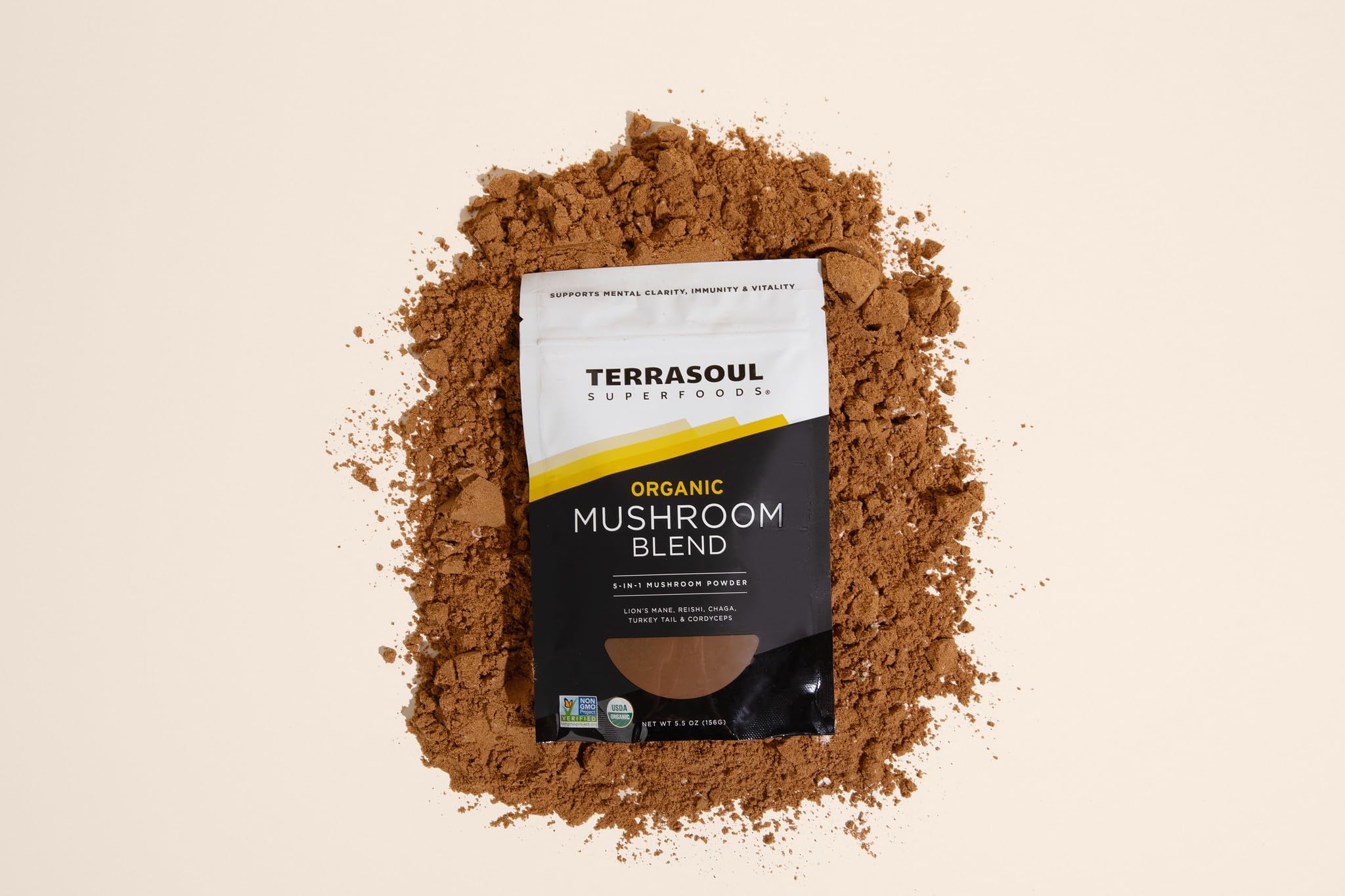 Terrasoul Superfoods mezcla añadida a batido para sabor umami