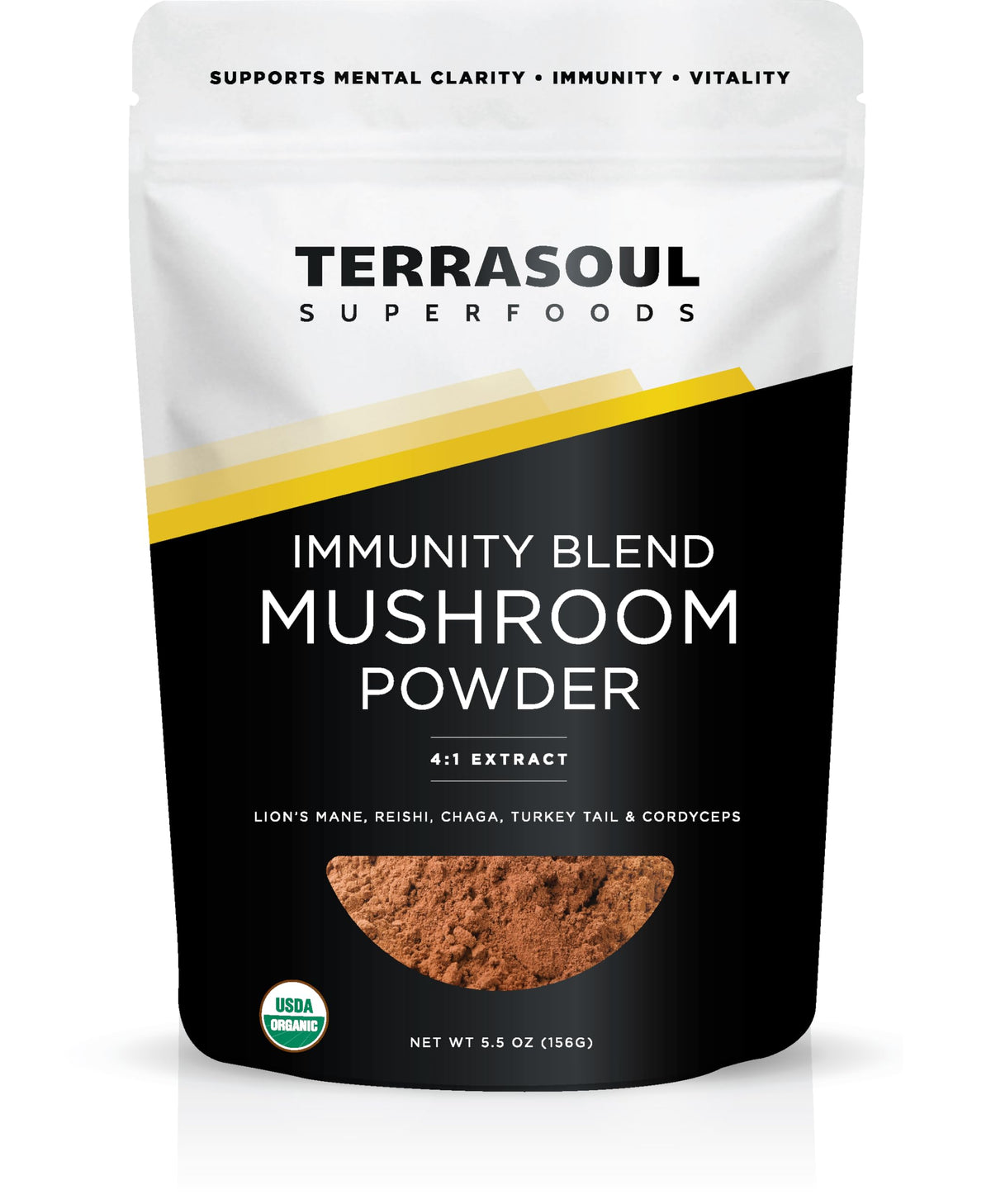 Terrasoul Superfoods frente del envase mostrando etiqueta y uso práctico