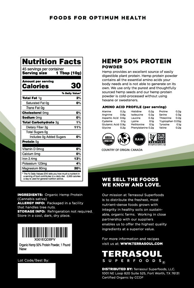 Terrasoul Superfoods textura cercana del polvo para mezcla homogénea