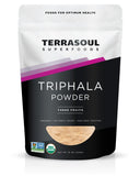 Terrasoul Superfoods envase frontal de Triphala muestra presentación y dosis