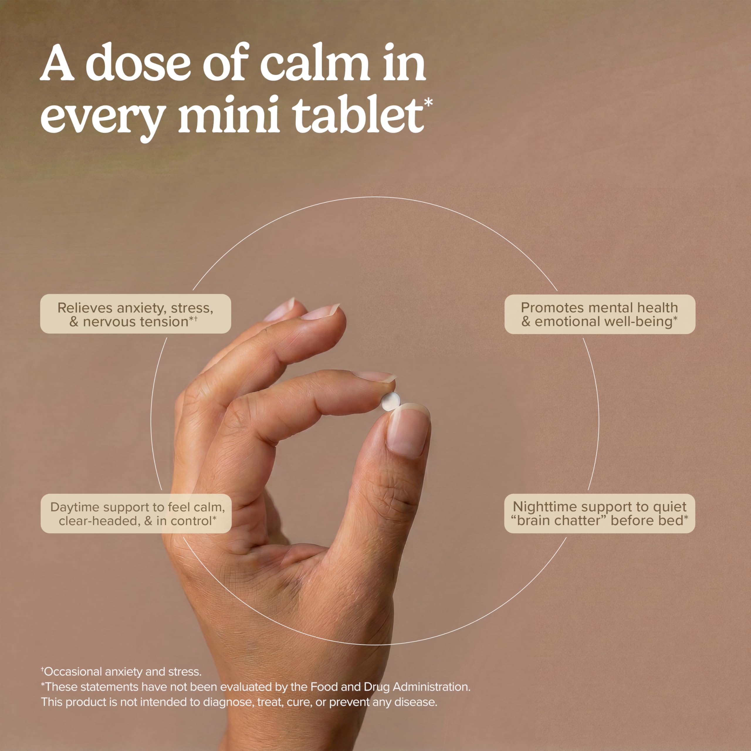 Terry Naturally etiqueta EP107 en detalle destacando mezcla calmante
