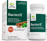 Terry Naturally Bacteril frente del envase mostrando 30 cápsulas, ventaja de formato práctico