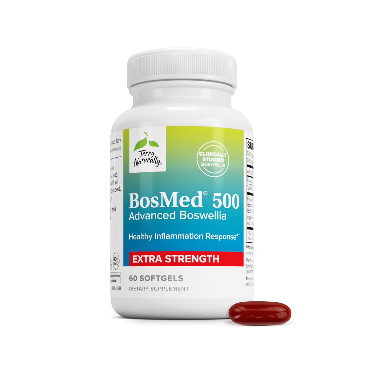 Terry Naturally BosMed 500 vista frontal del envase, identifica el producto claramente