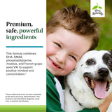 Comparación de tamaño del frasco Terry Naturally Calm Kids para visualizar duración