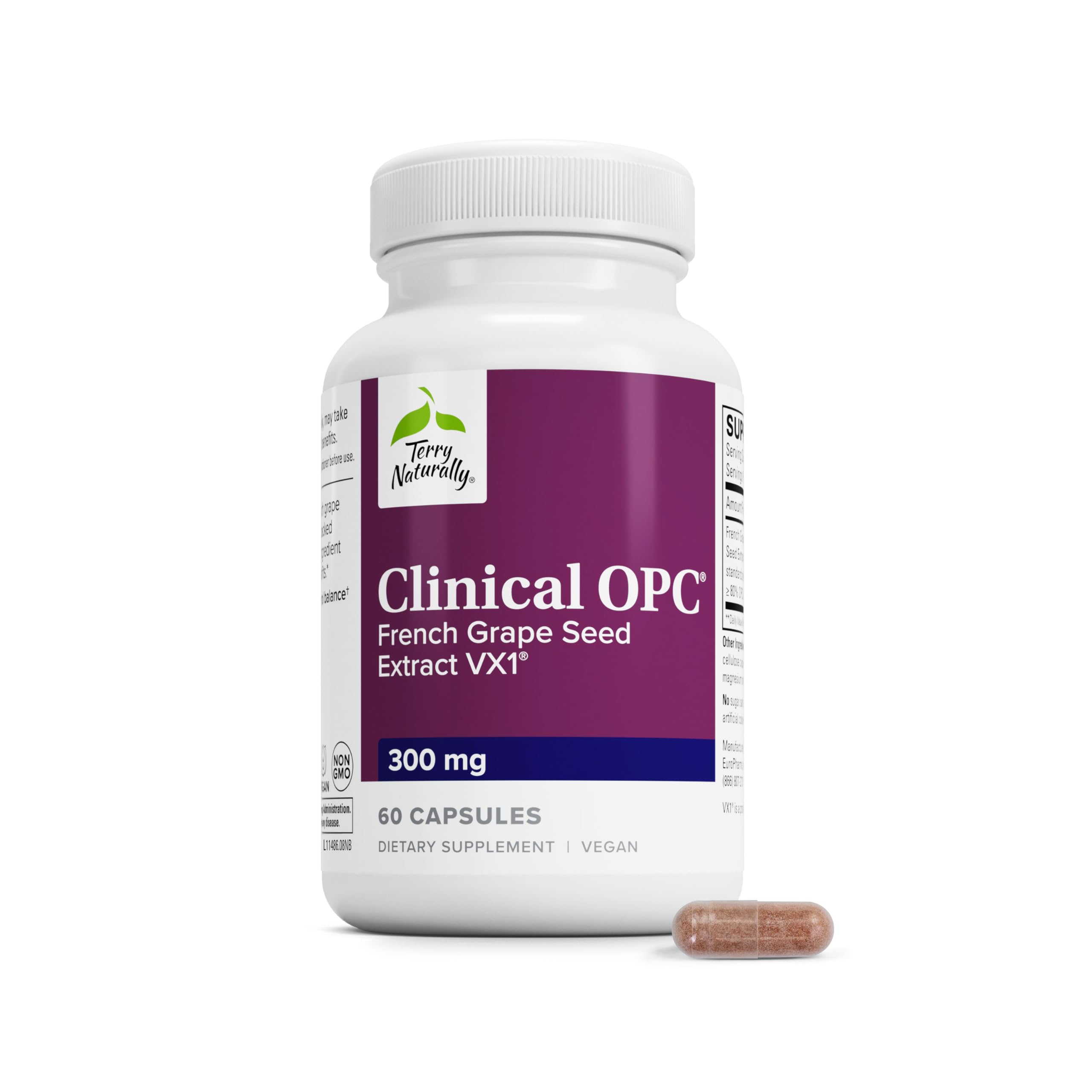 Terry Naturally envase frontal mostrando OPC y soporte cardiovascular