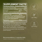 Terry Naturally primer plano de la etiqueta nutricional mostrando ingredientes clave
