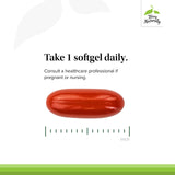 Terry Naturally softgel en mano para comparar tamaño y facilidad de toma