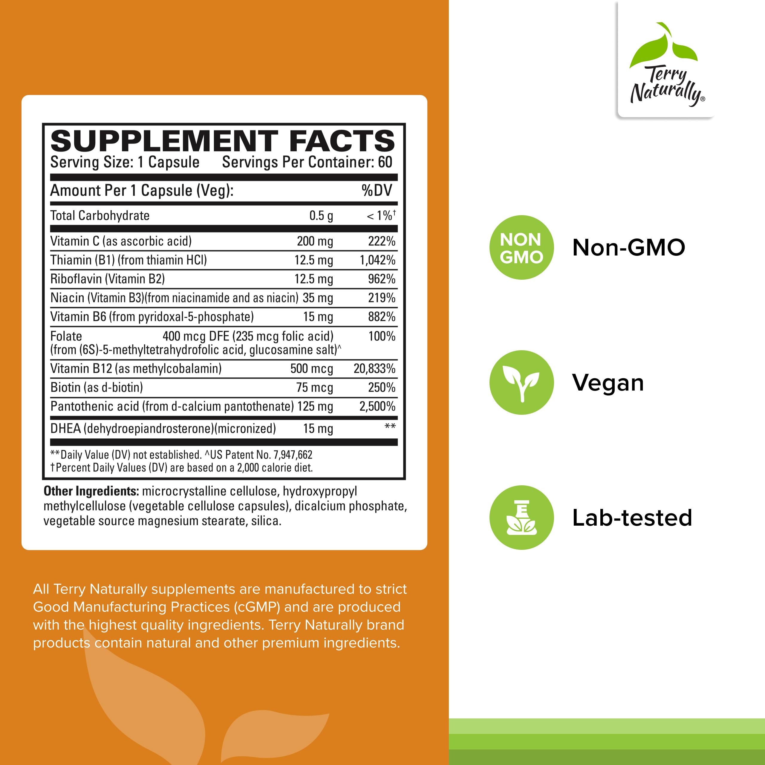 Terry Naturally cápsula en primer plano, detalle de textura y formulación vegana