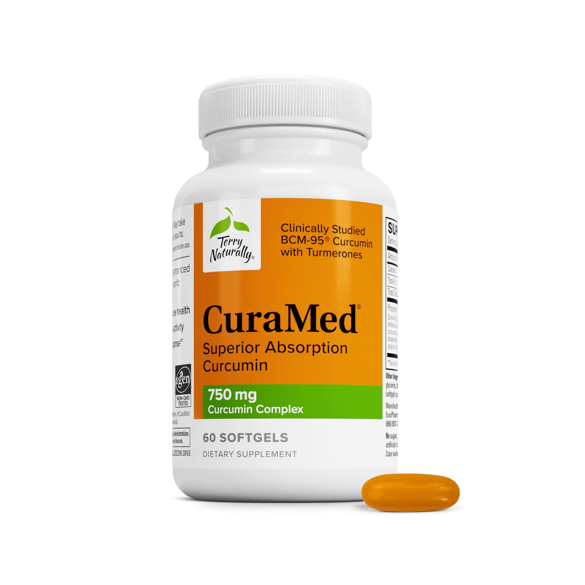 Terry Naturally CuraMed frente mostrando etiqueta y beneficios