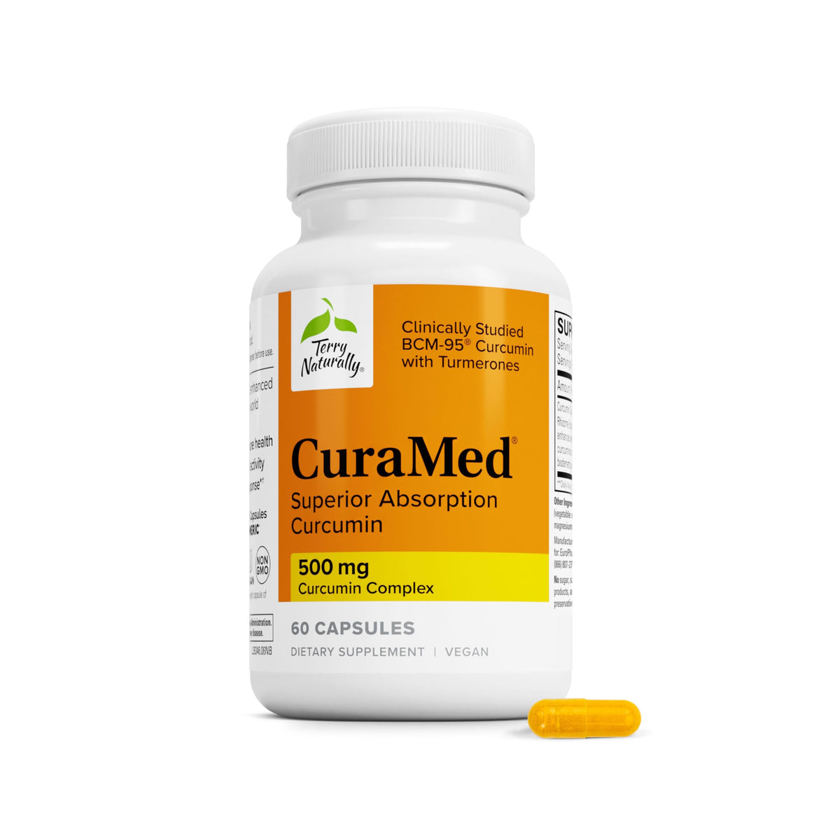Terry Naturally CuraMed vista frontal del envase, apoyo antioxidante claro