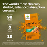 Terry Naturally CuraMed detalle del aceite de cúrcuma para mejor absorción