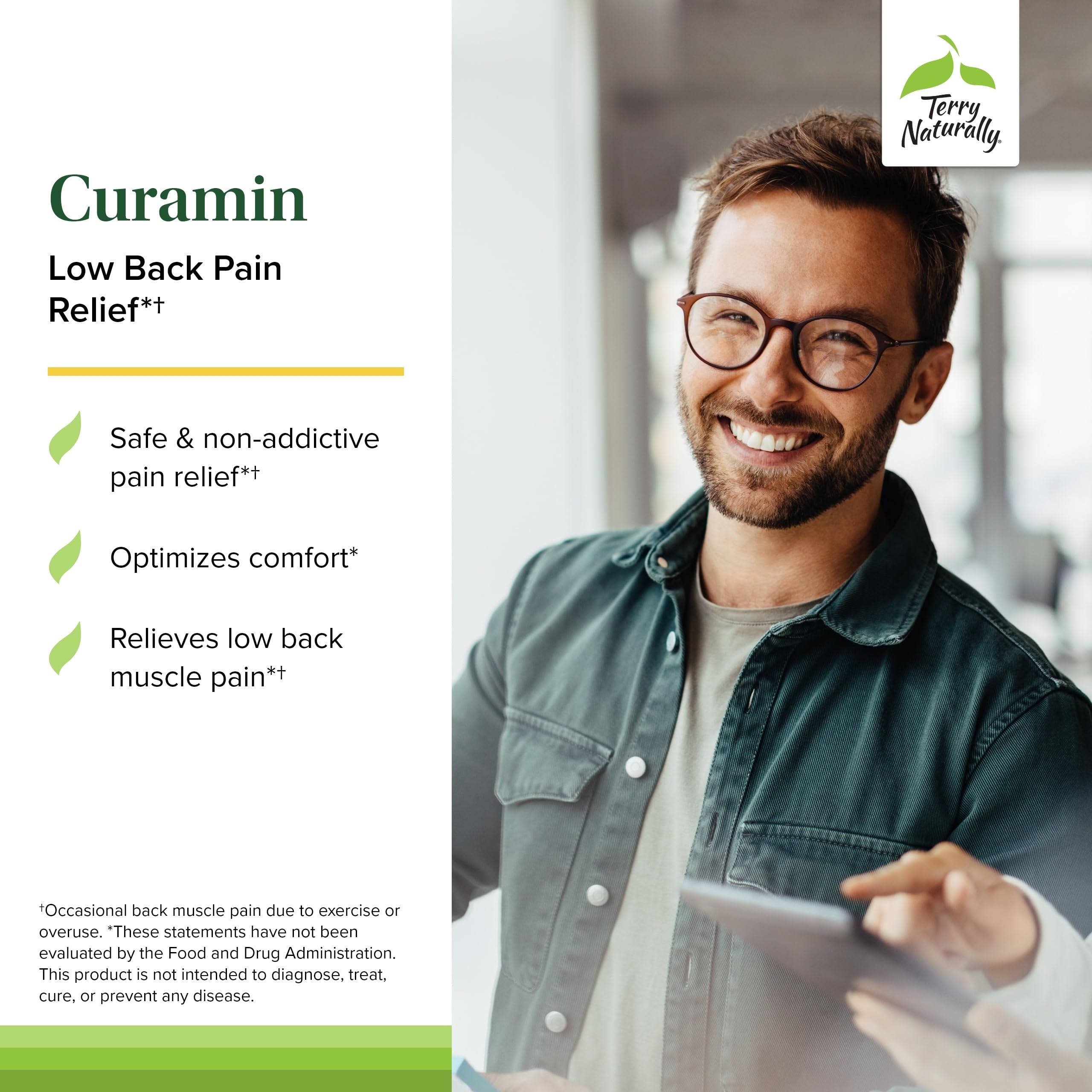 Ingredientes primarios Curamin Terry Naturally mostrando curcumina y boswellia