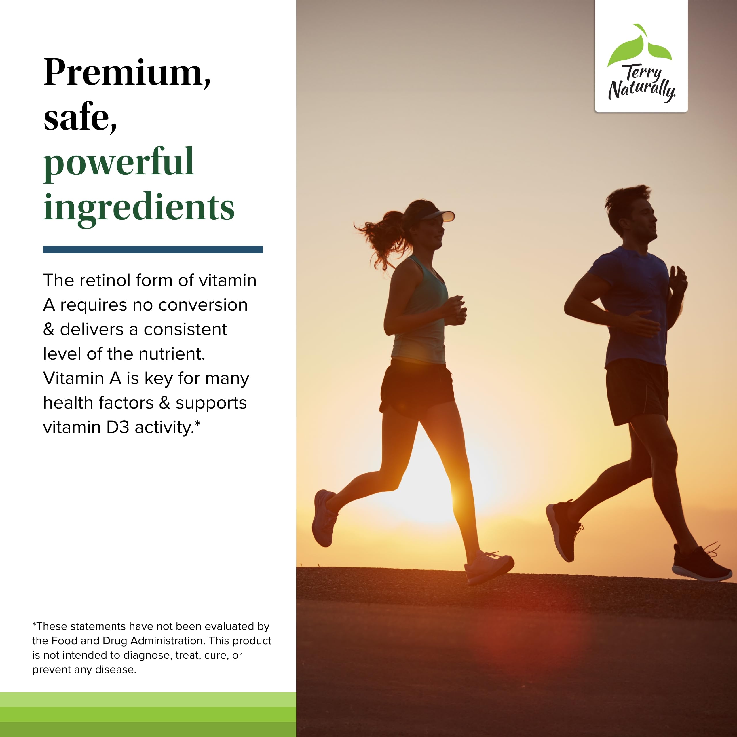 Terry Naturally etiqueta en primer plano con información de ingredientes clave