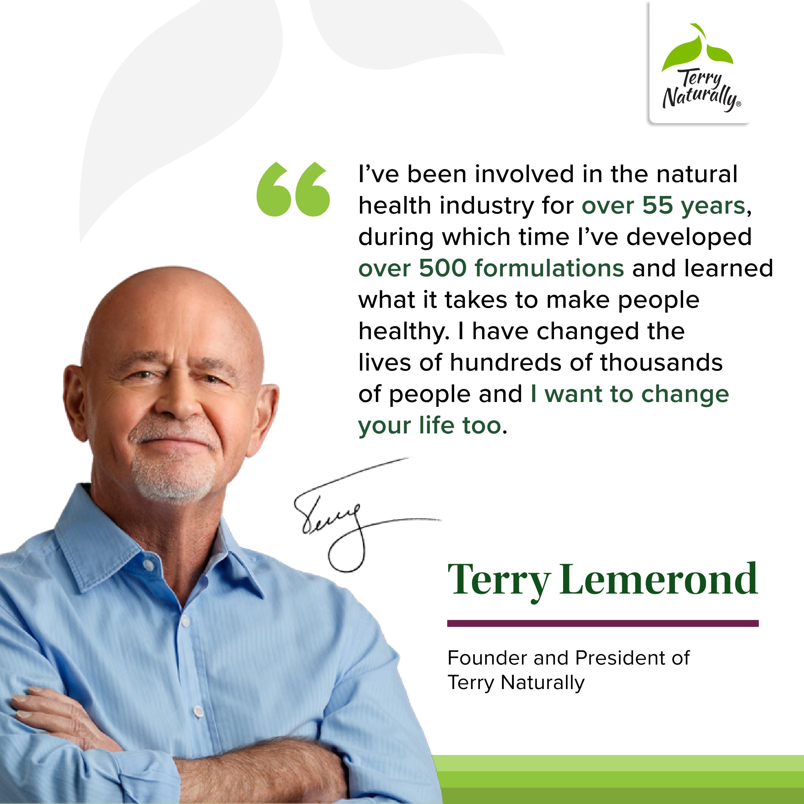 Terry Naturally etiqueta de ingredientes sin alérgenos claros
