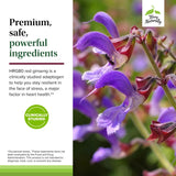 Terry Naturally Red Sage Plus etiqueta de ingredientes y beneficios para transparencia