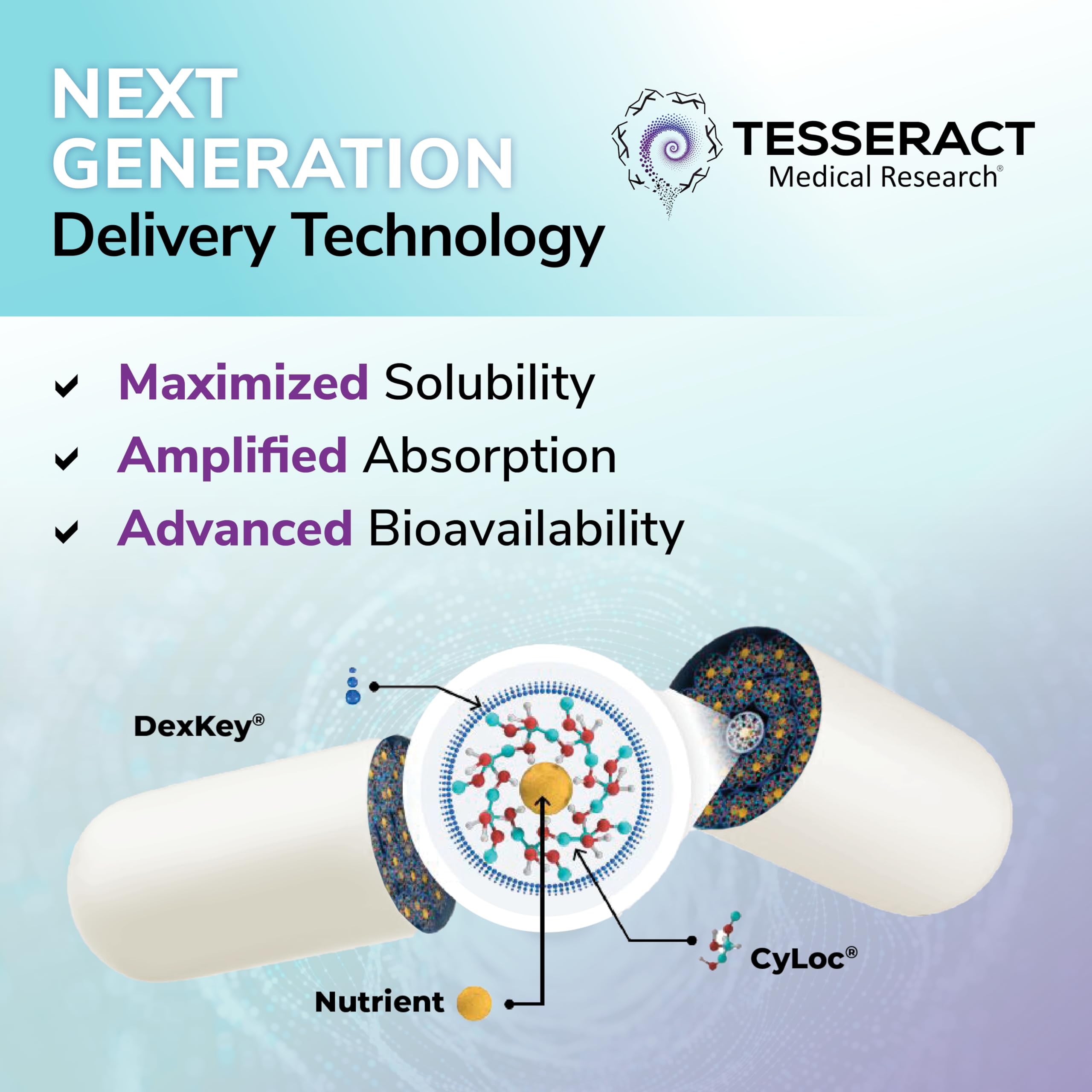 Tesseract AuRx polvo mezclado en vaso demostrando solubilidad mejorada