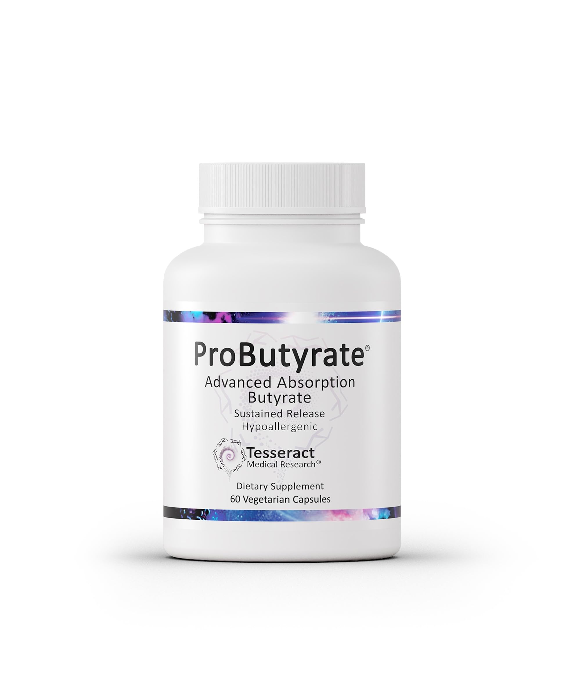 Tesseract ProButyrate frente del empaque que muestra el producto y su beneficio digestivo