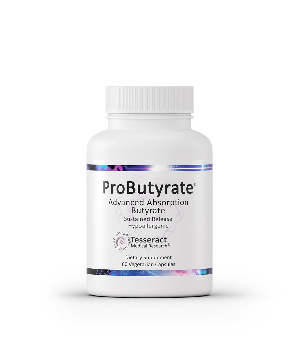 Tesseract ProButyrate frente del empaque que muestra el producto y su beneficio digestivo
