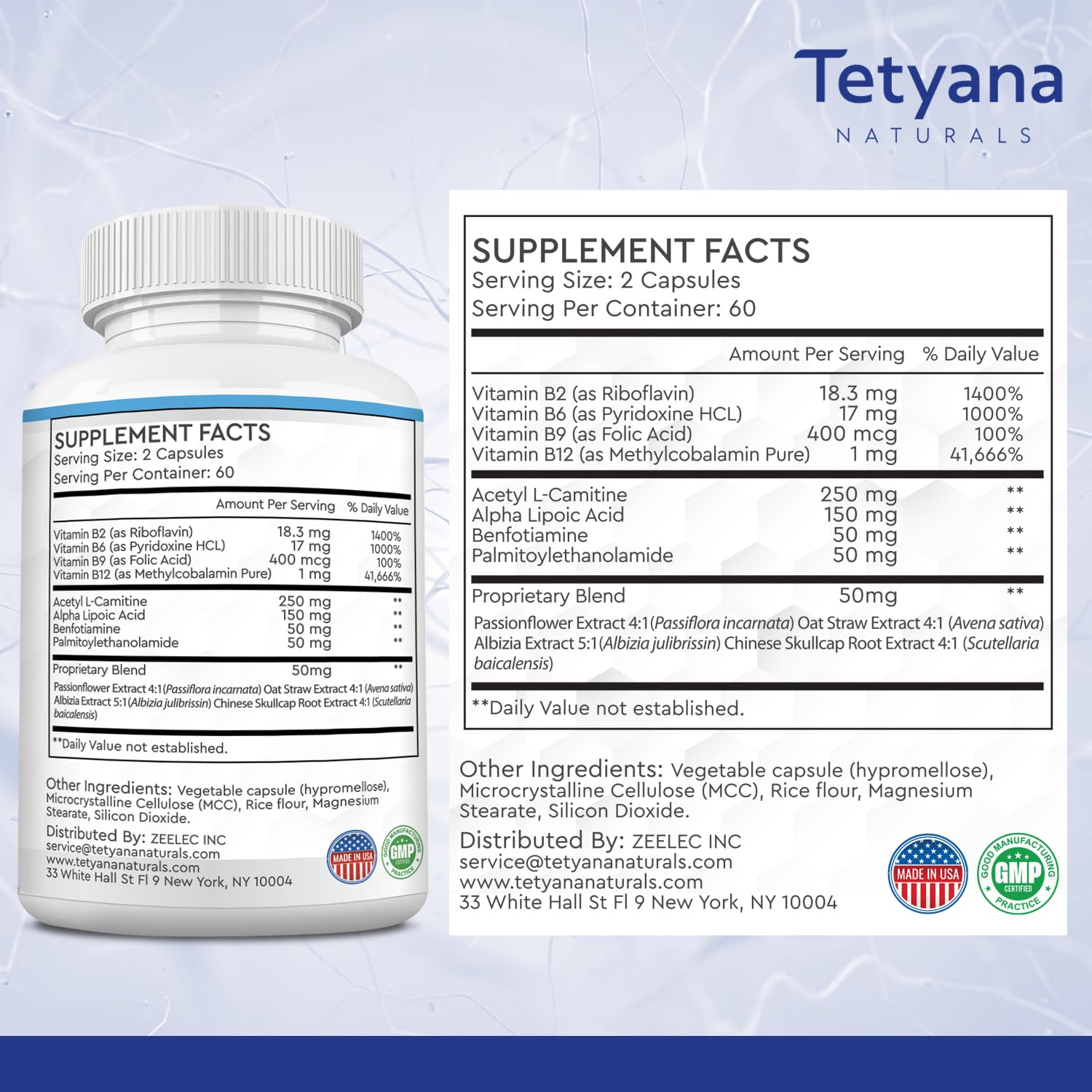 Tetyana naturals textura de cápsulas cerca para evidenciar calidad y fácil ingestión