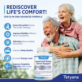 Tetyana naturals persona tomando cápsula con agua para uso diario práctico