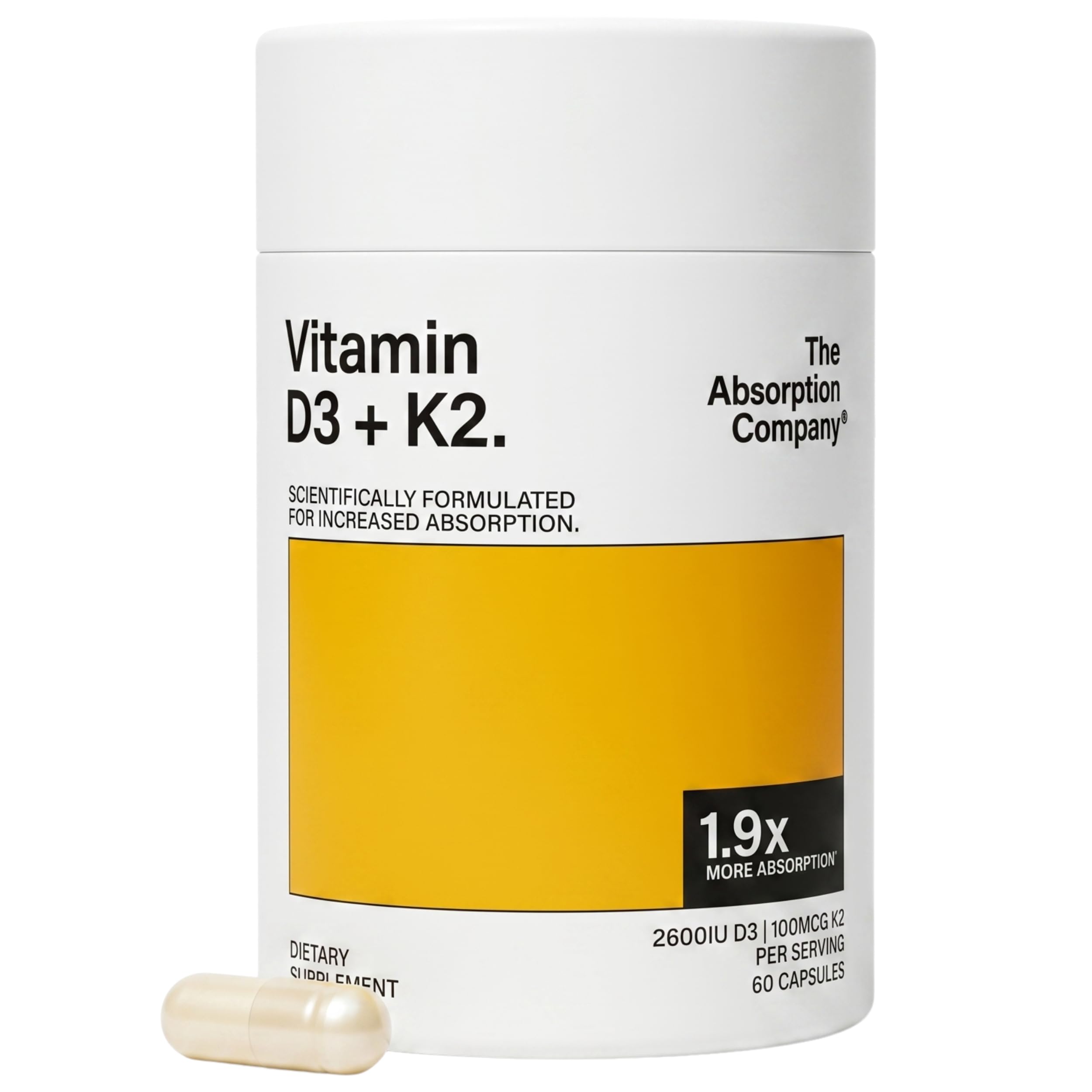 The Absorption Company frasco delantero mostrando etiqueta y beneficio de absorción