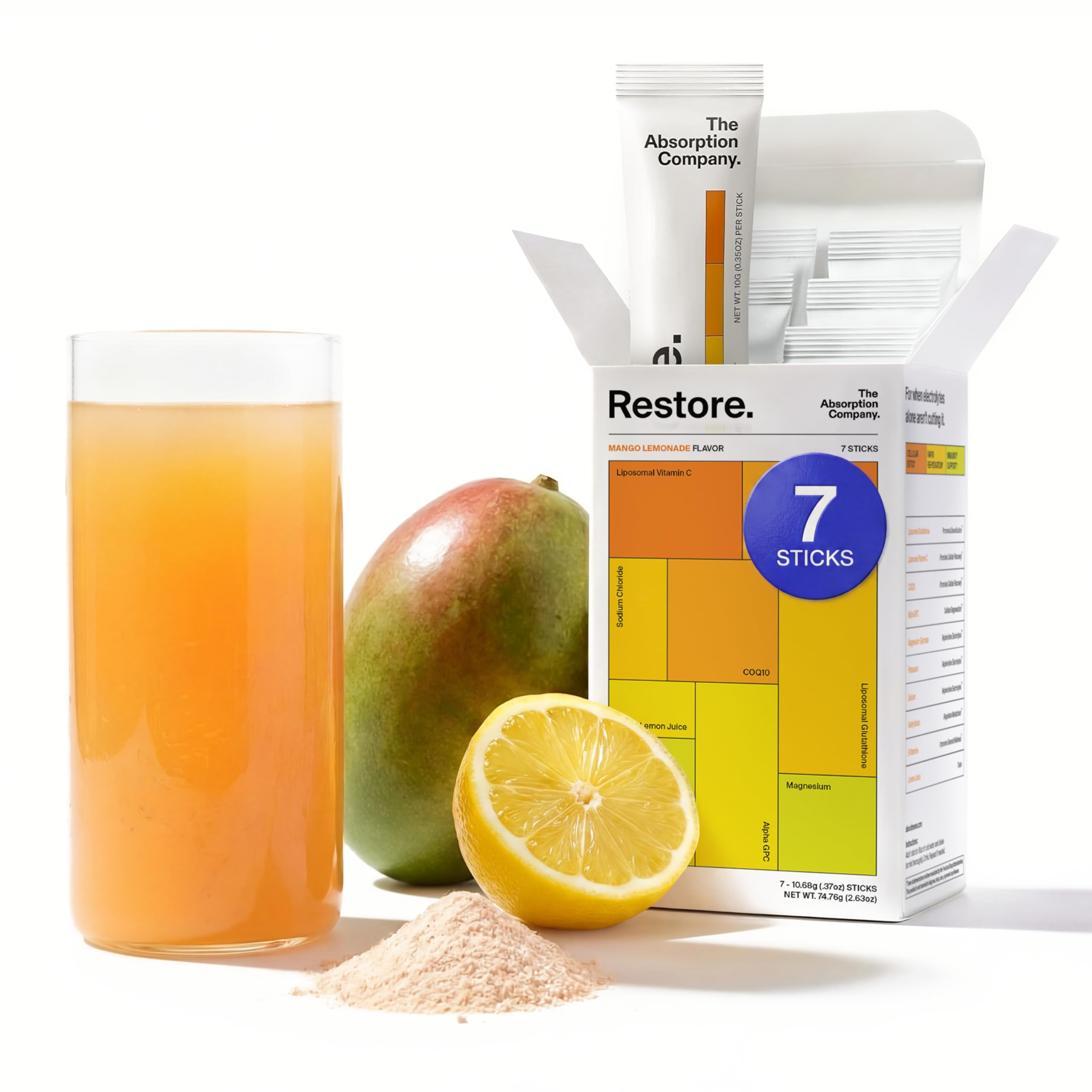 The Absorption Company empaque frontal mostrando diseño y beneficios