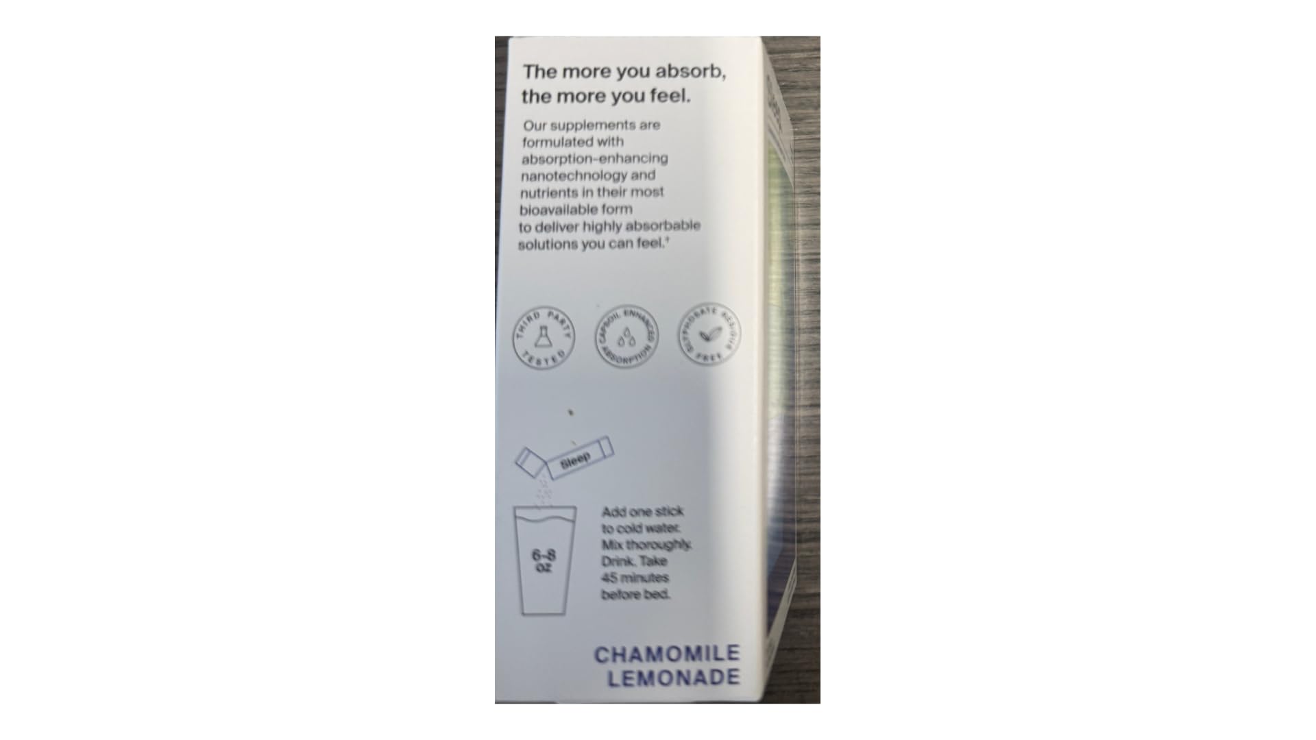 The Absorption Company etiqueta con lista de ingredientes y dosis claras