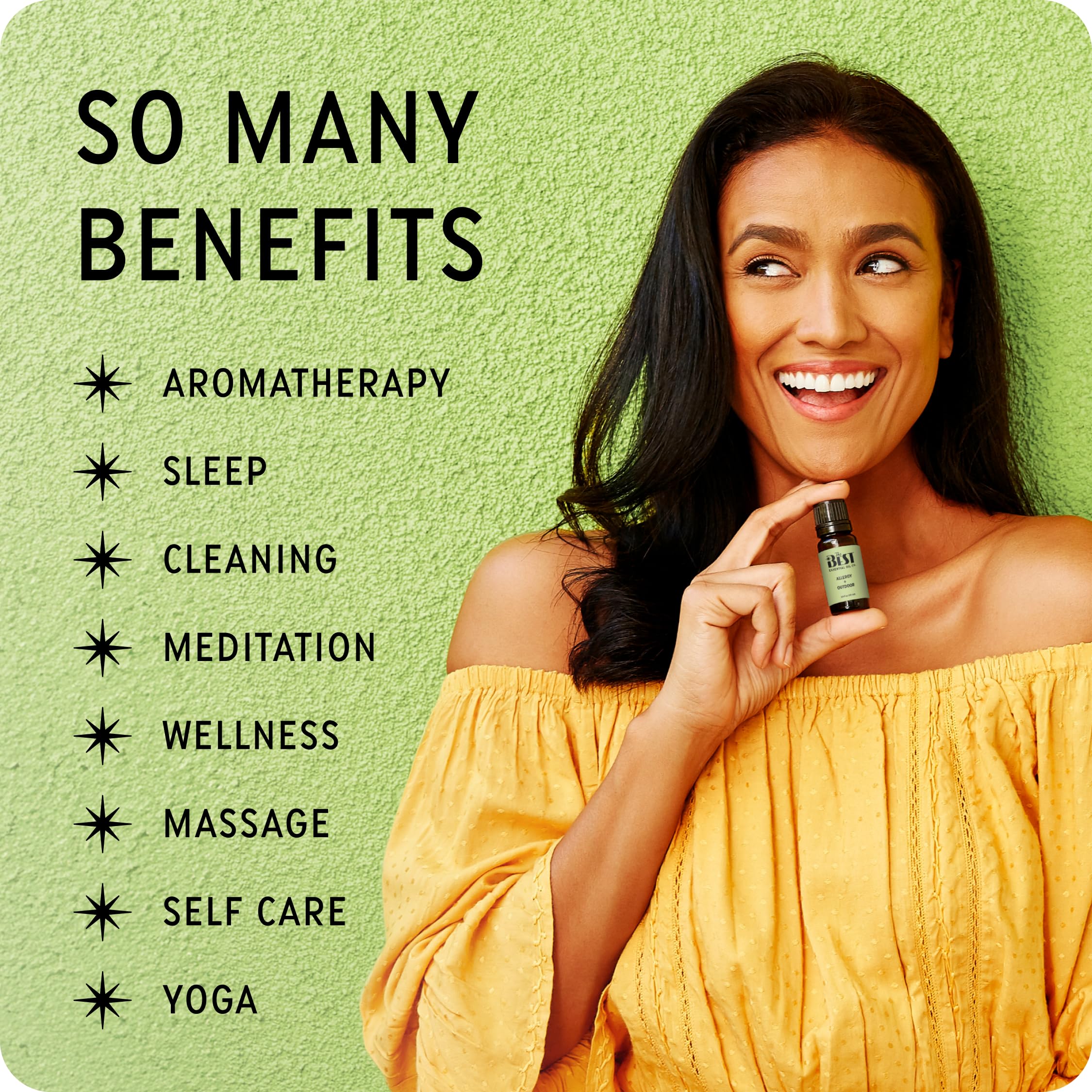The Best Essential Oil Co primer plano de la mezcla resaltando color y claridad