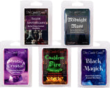 The Candle Daddy embalaje frontal mostrando set de 5 wax melts y beneficios de variedad