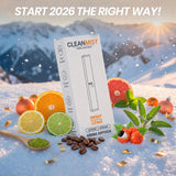The Clean Mist etiqueta informativa en primer plano con ingredientes y uso práctico
