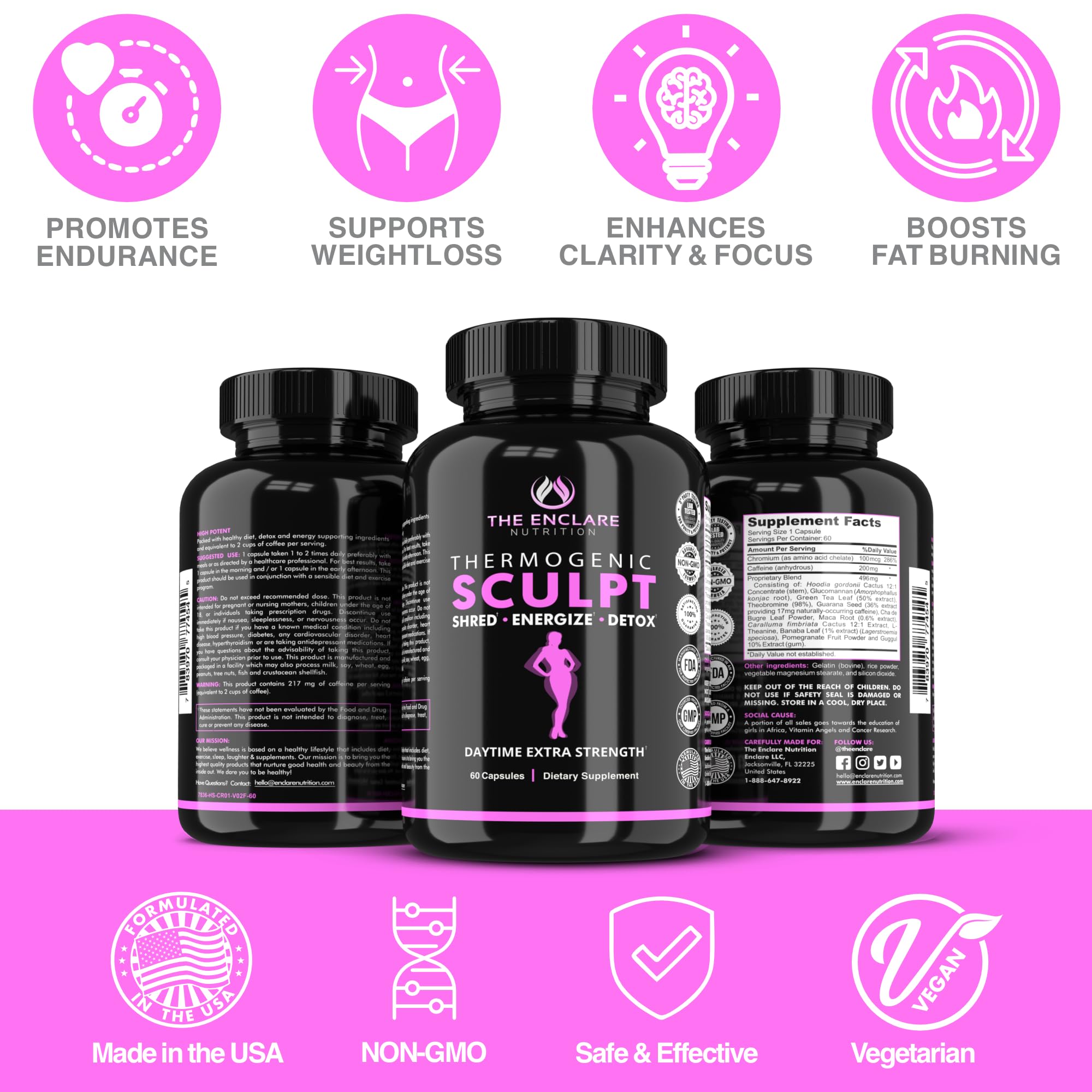 THE ENCLARE NUTRITION cápsula Sculpt primer plano detalle para facilidad de ingestión