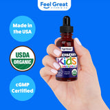 The Feel Great Vitamin Company sello USDA Organic en la etiqueta destacando calidad