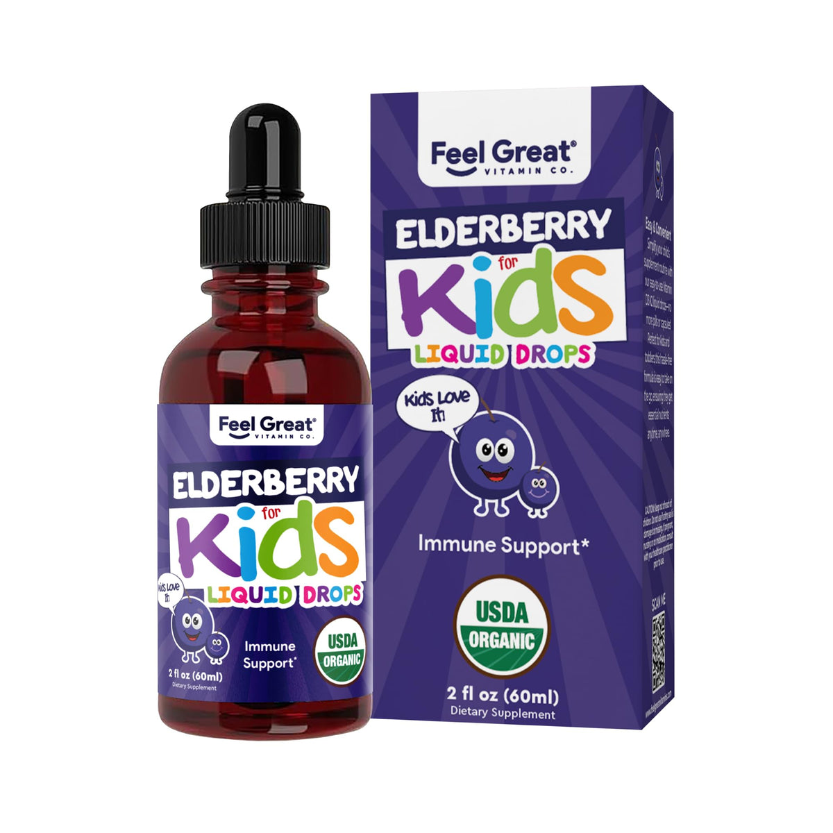 The Feel Great Vitamin Company frasco frontal mostrando etiqueta clara y beneficios